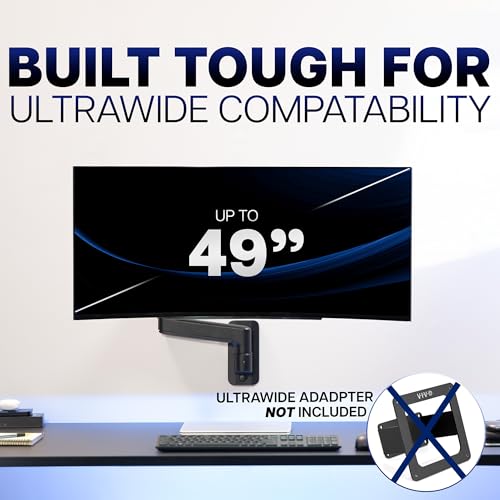 VIVO Premium Ultrawide Monitor Counterbalance Wall Mount for up to 49 inch Screens, Holds 44 lbs, Full Motion, Max VESA 100x100, Black, MOUNT-V101V - Image 4