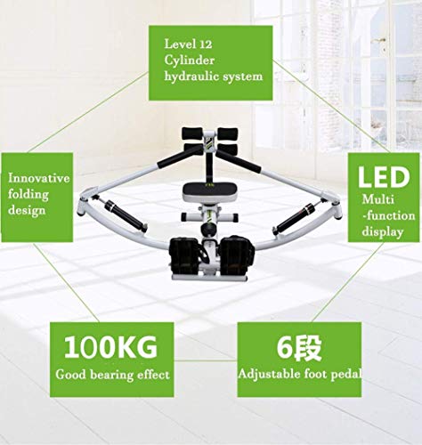 Image of Home Rowing Machine Rowing Machines for Home use Foldable Hydraulic Rowing Machine 12 Level Hydraulic with LED Monitor 100KG Capacity Workout Equipment for Home Gym