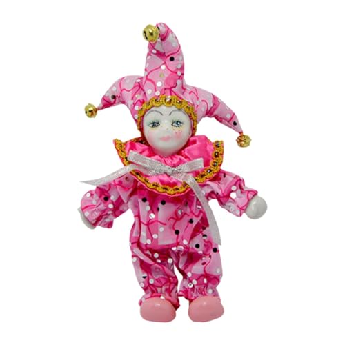 Fenteer Clownpuppe, kleine Porzellanpuppe, Schreibtisch, Antik, Wohndekoration, Dekoration, handgefertigt, Dreieckspuppe, Sammlerpuppe