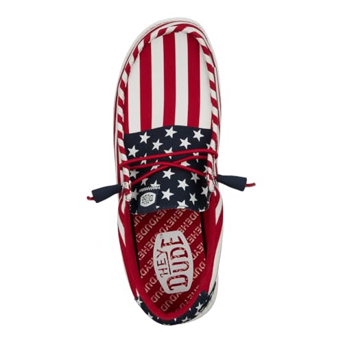 Image of HEYDUDE Wally Patriotic, Mens Shoes, Slip-on Loafers, Comfortable & Light-Weight