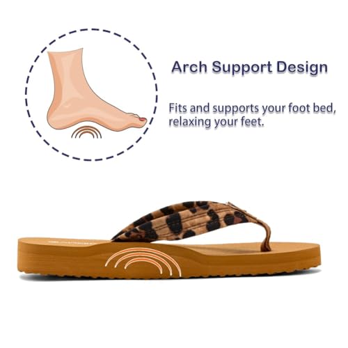 Ampeo Women's Arch Support Flip Flops Comfortable Casual Summer Beach Thong Sandals