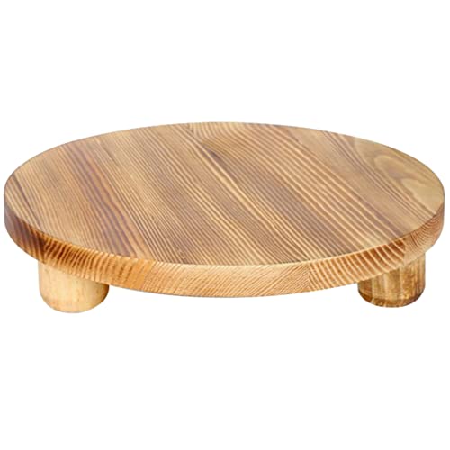 Cabilock Wooden Desktop Plant Stand Small Wood Riser Base for Indoor Succulent Pots Square Rustic Flowerpot Holder with Smooth Edges Home Decor Organizer Tray
