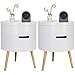 Produktbild WOLTU Nachttisch 2er Set Nachtkommode Nachtschrank Beistelltisch Sofatisch, mit Stauraum, mit Beinen, Holz, MDF, Weiß, 38x38x51cm(BxTxH), TS50ws-2