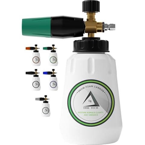 Foam Cannon for Pressure Washer, Professional Detailing Results, Wide Neck Adjustable Spray Foam for Superior Foaming Coverage, Heavy Duty Car Snow Foam Blaster for Deep Clean Support, Green Cover