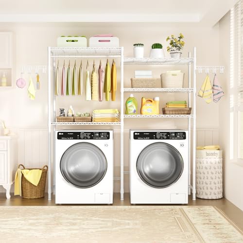 Ulif UHK0116W U6 Clothes Drying Rack, 5-Tier Over Washer And Dryer Laundry Room Storage And Organizer thumb #1