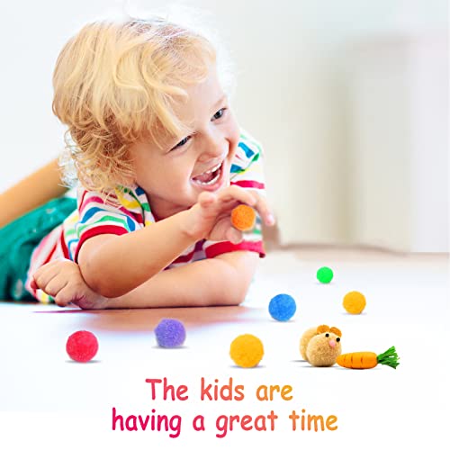 Aoibrloy [400 Pcs] 300Pcs 1Inch Pom Poms With 100Pcs Wiggle Eyes, Multicolor Craft Pom Pom Balls For Kids Diy Arts And Crafts Projects And Decorations #TOP5