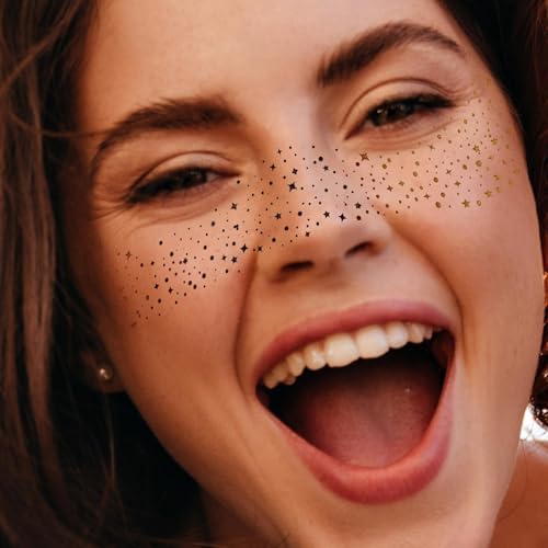 Speckles Make-up, Glitzer-Gesichts-Patches | 20 Kosmetik-Glitzer-Patches für das Gesicht | Wasserfestes, glitzerndes Make-up, temporäre Flicken mit Glitzermotiven für Frauen und Mädchen