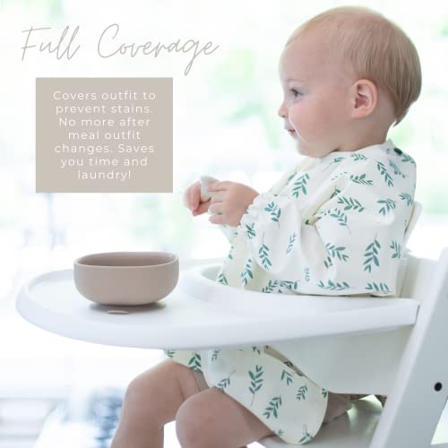 Little Keegs Long Sleeve Baby Bibs - Toddler Art Smock Feeding Baby Apron Eating Shirt Waterproof Wearable Full Sleeved Bib #TOP4