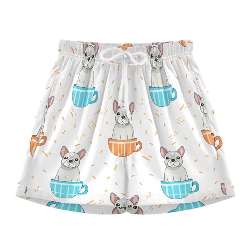 Cute Bulldogs Teacups Boys Swim Trunks with Compression Liner Quick Dry Bathing Bottom Kids Beach Shorts3