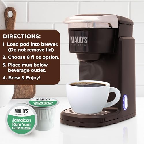 Image of Maud's Jamaican Rum Yum Flavored Coffee Pods, 18ct, Arabica Coffee