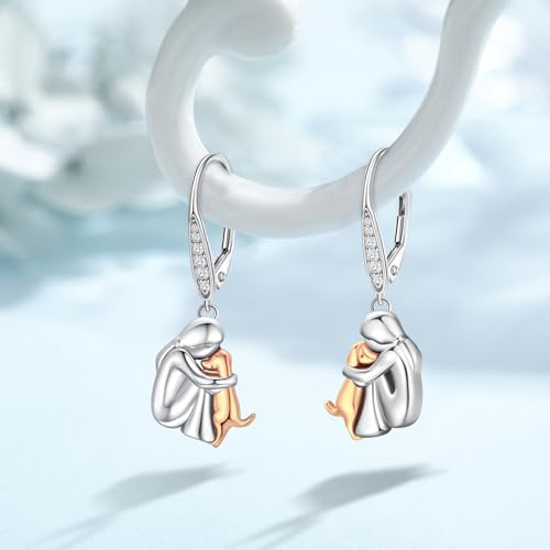 Image of 925 Sterling Silver Dog Earrings Cute Animal Puppy Stud Earrings Dog Jewelry Gifts for Women Girls Pet Lover Hypoallergenic Earrings for Sensitive Ears
