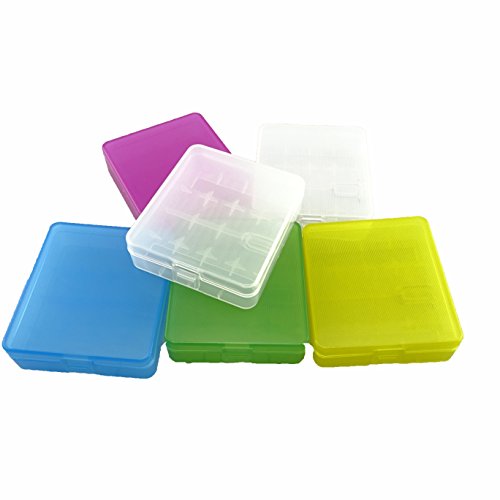 Honbay Battery Storage Case/Box/Organizer/Holder For 4 18650 Batteries Or 8 Cr123A Battery, Pack Of 6 (Multi-Colored) #TOP1