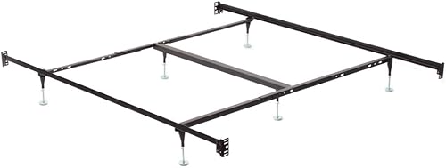 F70002 Marco de cama atornillado con cabecero y estribo en soportes de soporte resistente para QueenKing