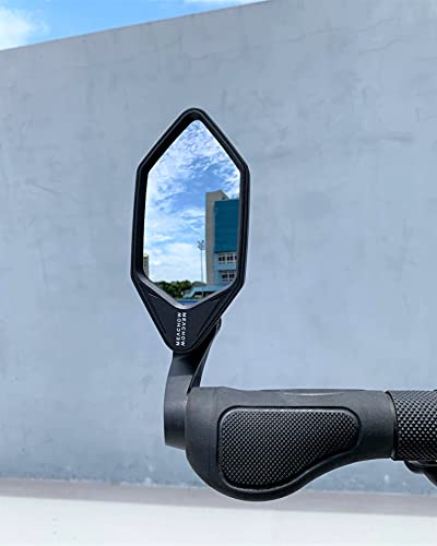 Image of New Bar End Bike Mirror, Crystal UHD Automotive Grade Glass Lens E-Bike Mirrors, Scratch Resistant, Safe Rearview Mirrors, (Blue Left Side) ME-022LB