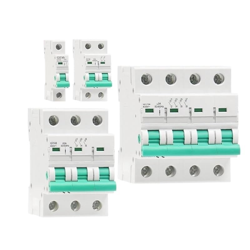 GYH8 Przełącznik odłącznika na szynie DIN 230V/400V Przełącznik główny 63A 100A 125A Przełącznik izolacji 1P 2P 3P 4P (3Pole, 63A)
