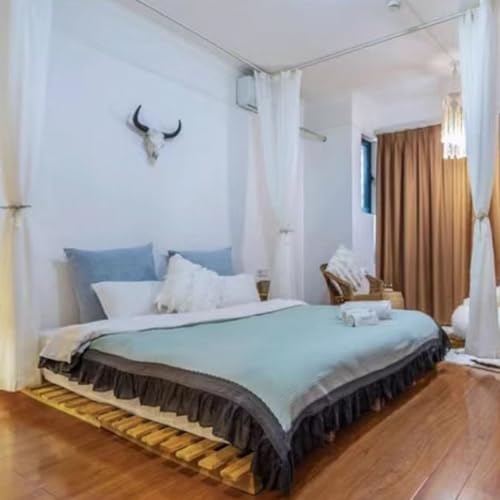 GOCHUSX Wooden Pallet with 4 Way Entry, Hardwood Platform Panel, Strong Sturdy Structure for Garage Warehouse Supermarket Basement Storage, Easy to Move(80x80x11cm-1PC)