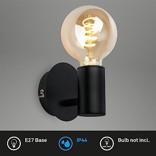 Aplique de pared negro para baño con casquillo E27 lámpara de espejo Briloner 3