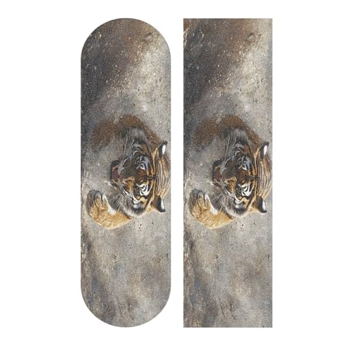 CZXW Wild Tiger Hunting Skateboard Grip Tape Non-Slip Longboard Griptape Skate Board Tapes Sheet for Decor 44