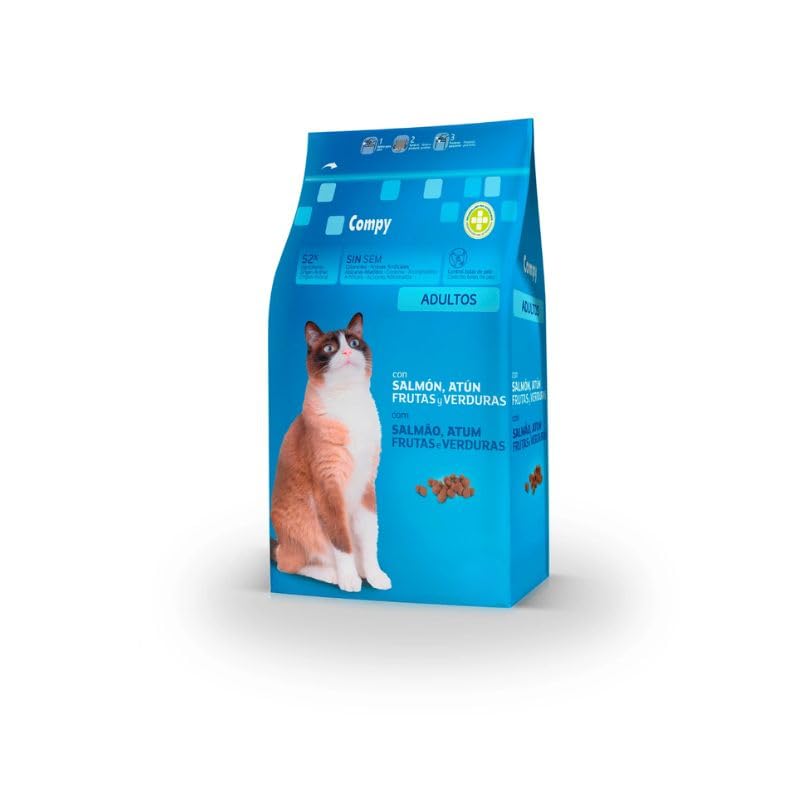 Comida Gato Adulto Compy con salmón, atún, Frutas y Verduras 2 kg