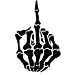 Skull Skeleton Middle Finger 4'' Vinyl Decal Sticker Buy 2 Get 3rd Free