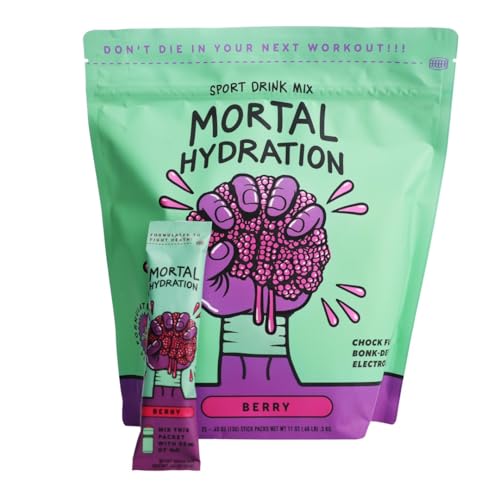 Mortal Hydration Bold Electrolyte Drink Mix | Adjustable Sodium 450920mg | Clean Low-Carb Hydration for Cycling Running Endurance Training & Everyday Hydration | 25 Servings | Berry