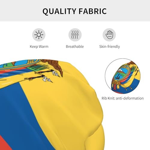 Ecuadorian Flag Children Hip Hop Knitted Hat Kids Elastic Leisure Knit Cap Warm Sleep Beanies Black3