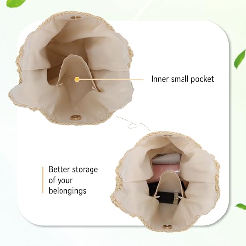 Freie Liebe Beach Bag for Women 2025 Summer Woven Shoulder Purses Straw Bags Boho Handbags for Vacation4