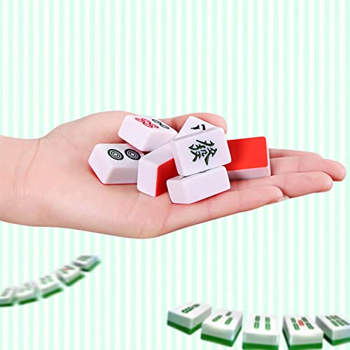 Mini set de Mahjong con bolsa de almacenamiento rojo miniatura 3
