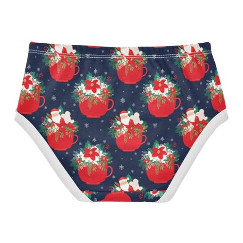 Girls' Underwear Christmas Santa Claus Flowers Floral Glass Blue Toddle Brief Panties 23035722
