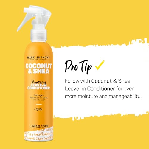 Marc Anthony Leave-In Conditioner Spray, Coconut Oil & Shea Butter - Anti-Frizz Biotin Hair Detangler Spray to Moisturize for Softer Smoother Hair - Sulfate Free Styling Product 8.45 fl oz