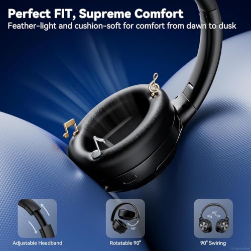 Image of Hybrid Active Noise Cancelling Headphones, Bluetooth Headphones with Hi-Res Audio, 70H Playtime Over Ear Headphones with Fast Charge, ANC Wireless Headphones with Comfort Earcup for Travel /Office /Home