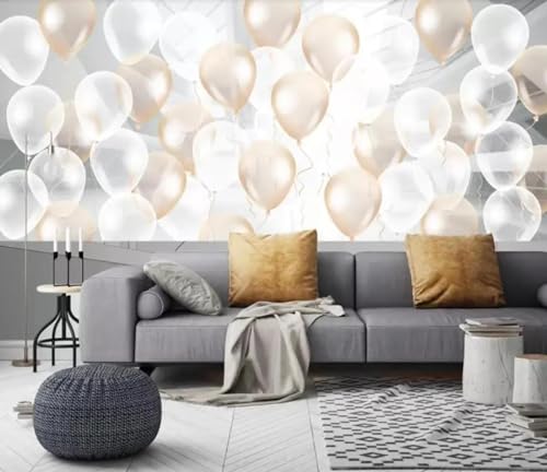 Papier peint ballon 3D ILIYA pour créer un mur de fond poétique dans le salon