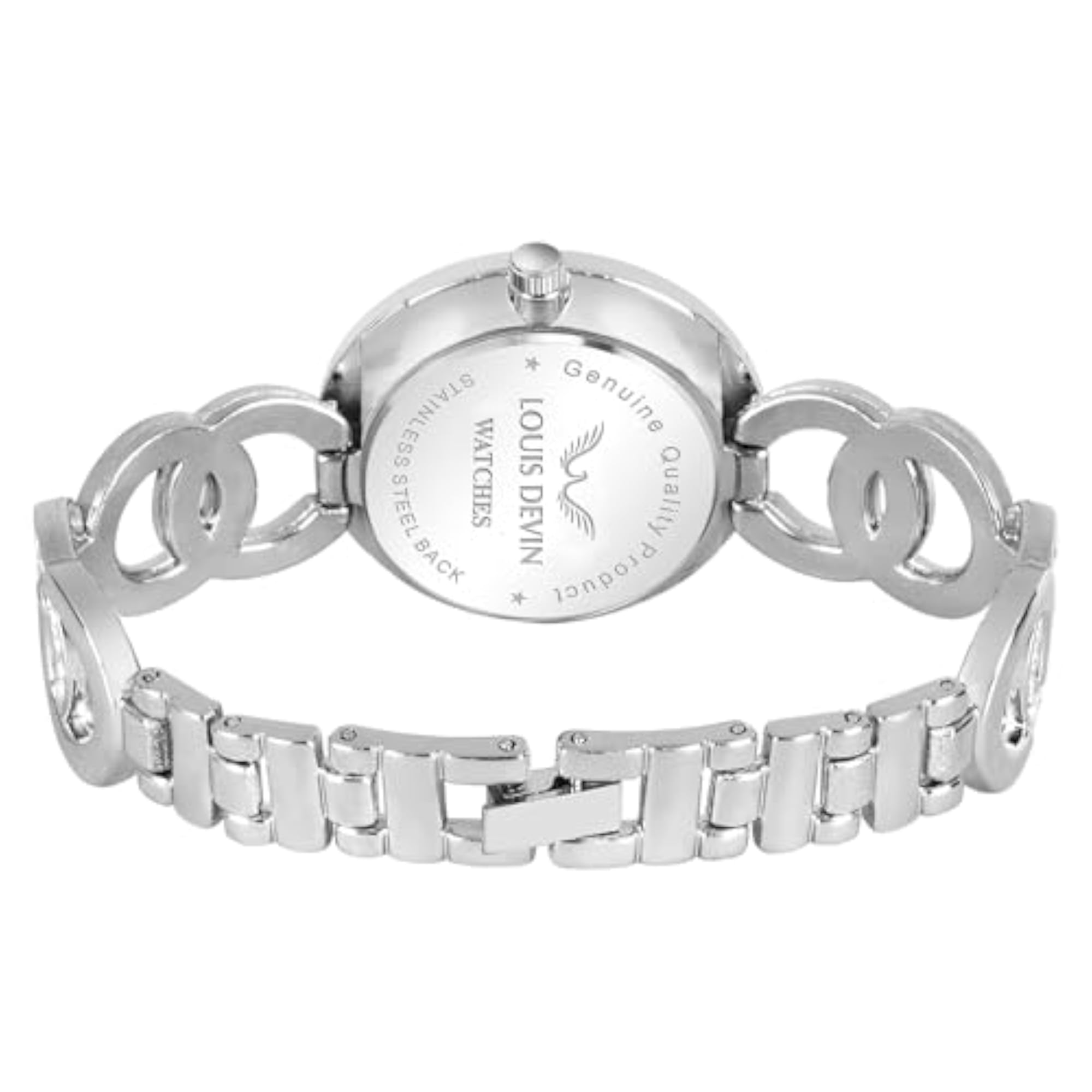 Women's Silver Plated Bracelet Analog Watch, Gift for Her