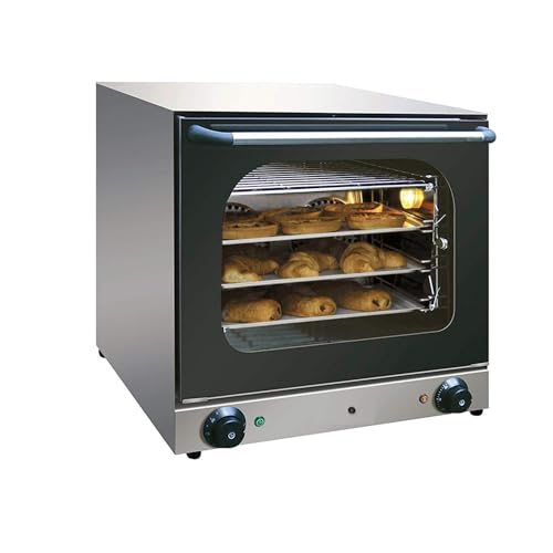 Four à Convection Professionnel – 4 Niveaux – 2 Ventilateurs – Température 0-300°C – Acier Inox – Cuisson Homogène et Rapide – Idéal pour Boulangeries...