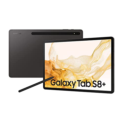 Samsung Galaxy Tab S8+, 12,4 pulgadas, 128 GB de almacenamiento interno, 8 GB de RAM, Wi-Fi, tableta Android que incluye S Pen, Graphite, incluye 36 meses de garantía del fabricante [exclusivo de Amazon]