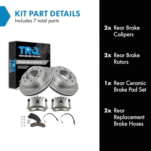 Image of TRQ Brake Pad & Rotor Kit Ceramic Compatible with 2009-2016 GMC Savana 3500