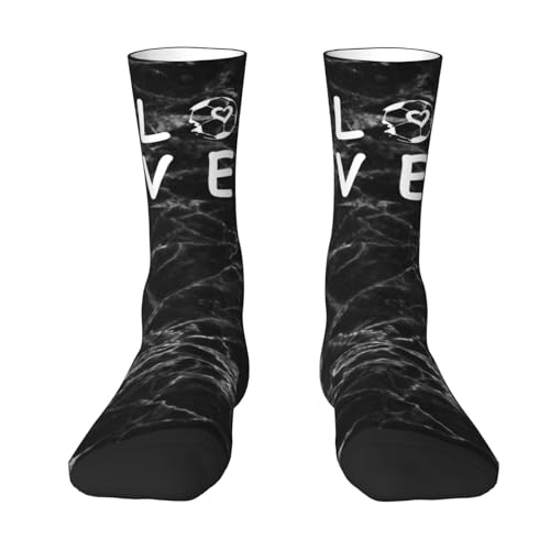 Love Soccer Unisex Cushion Crew Sock Soft Casual Mid-Calf Socks