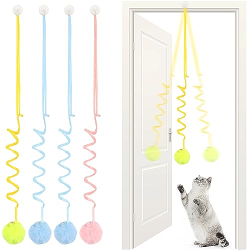 BAERTMY Juguetes para Gatos Interactivos Juguete Gato Accesorios Juguetes Gatos Gatitos Colgando Cat Toys para Ejercitar Gatos y Gatitos (4 Piezas)