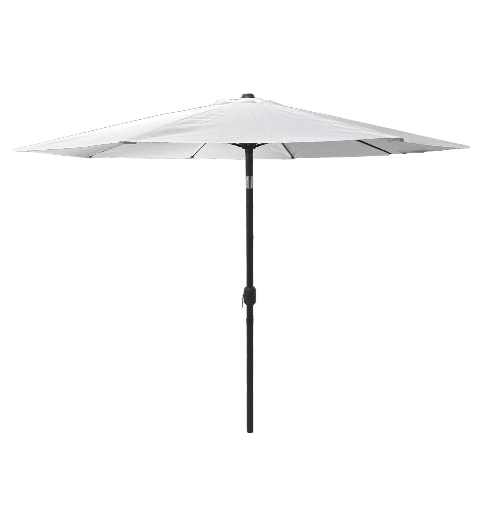 Garden Haven White Garden Patio Parasol Umbrella With Crank And Tilt 2.7M Polyester Fabric With Uv50 And Pa Coating With 6 Steel Ribs (White)
