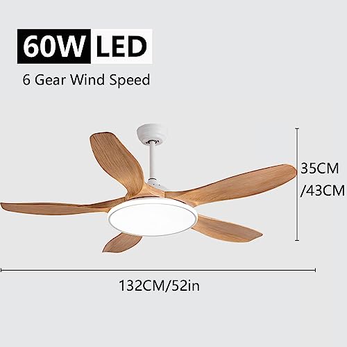 Ventilateur de plafond avec lampe LED 60W et télécommande pour salon - 3