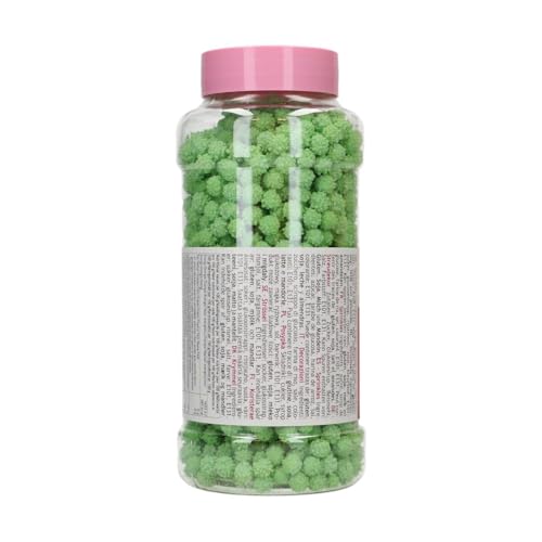 FunCakes Mimosa Green: Zuckerstreusel zum Dekorieren von Kuchen, Cupcakes & Torten, Zuckerdekor für Dino- und Dschungel-Thementorten - 500 g