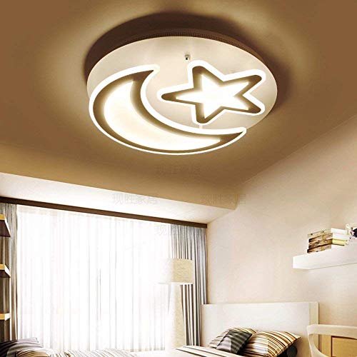 Plafonnier LED moderne étoiles lune 50cm avec télécommande GZZ
