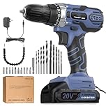 C P CHANTPOWER Cordless Power Drill, 20V Electric Drill Driver Set with Battery and Charger, 2 Variable Speed, 10mm Keyless Chuck, 19 Position and 22pcs Bits