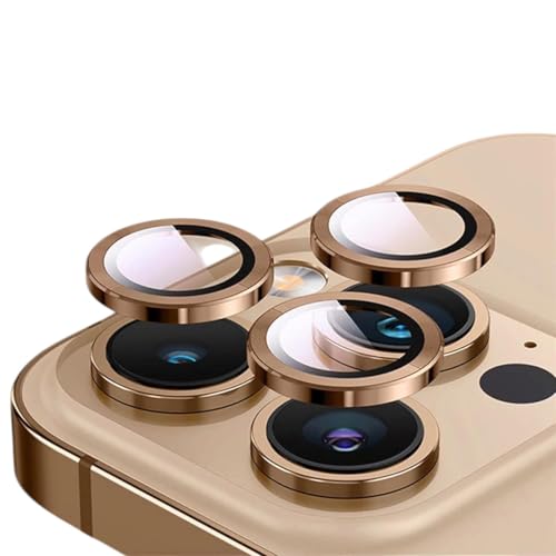 Image of PreCure Compatible for iPhone 16 Pro /iPhone 16 Pro Max Camera Lens Protector, Ultra-HD Tempered Glass Camera Cover Screen Protector Metal Individual Ring Protector Accessories, Desert Titanium
