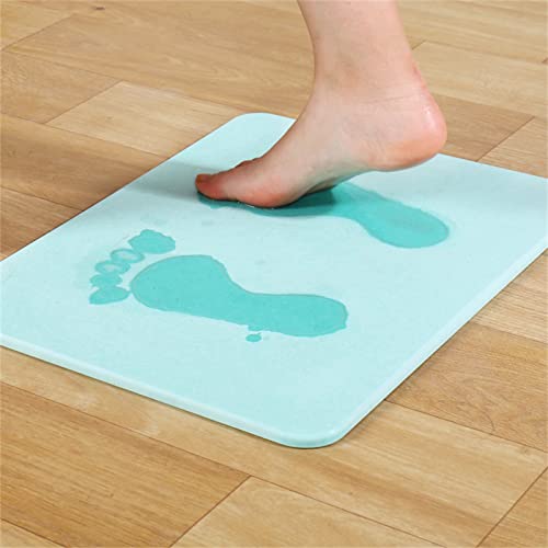 Diatomite Bath mat Super Absorbent Non-Slip Quick-Drying Bath mat Bedroom Kitchen Sink Foot mat and Easy-to-Clean Foot mat Bath Mat Diatomaceous Earth Stone Nonslip Water (11.81x15.75, Green)