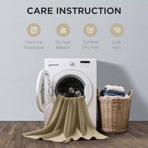 Image of Joydeco Curtains with Concealed Loops, Set of 2, H 245 x W 140 cm, Dark Beige Blackout Opaque Long Curtain Noise Protection Rod Pocket Curtains Blackout Curtains Bedroom Living Room