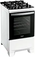 Fogão 4 bocas Dako Supreme Glass Branco Mesa de Vidro