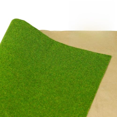 Evemodel 100 * 41 cm Grasmatte- Landschaftsbau Farblich Sortiert Wiesen Matte, Modelleisenbahnrasen Rasenmatte Grasmatte Gras Minigarten Bonsai Dekor (Gras Grün)