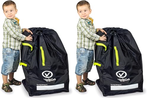 Image of V VOLKGO Car Seat Travel Bag For Airplane Durable and Gate Check Bag Easy Carry Car Seat Bags for Air Travel Carseat Travel Cover, Carseat Travel Bag, Car Seat Cover for Airplane Travel (Pack of 2)