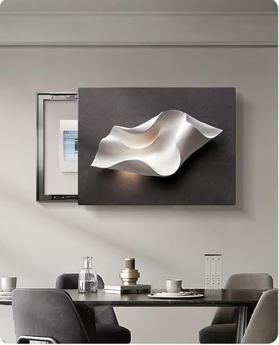 Creative Electrical Panel Cover - Simple Left Push-Pull Meter Box Wall Art, Decorative Painting for Switch Box, Natural Design (60x45cm/24x18in)